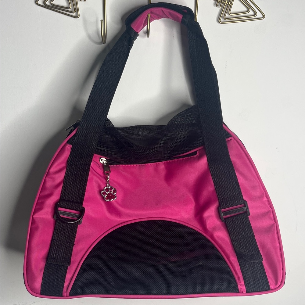 Small Pet Carrier Pink & Black